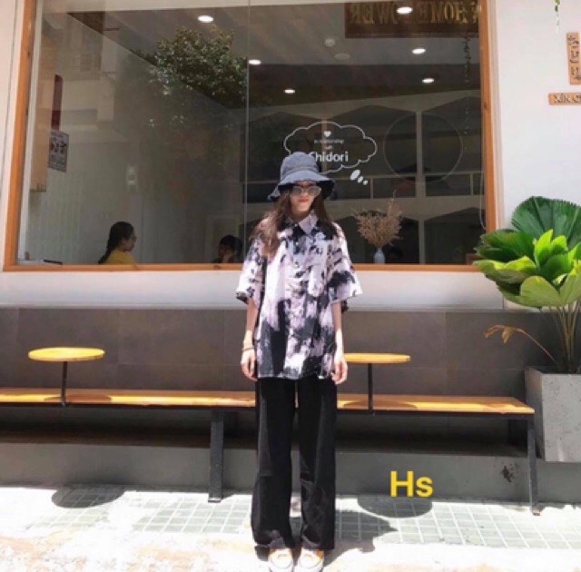 Áo sơ mi loang đen trắng HSU1