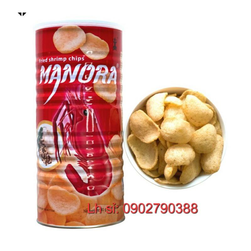 Bánh Snack Tôm/Cua MANORA 90g Lon Đỏ/Hồng [Hàng Nhập Thái Lan]