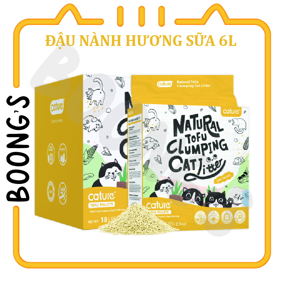 Cát đậu nành Cature Tofu hương sữa khử mùi dành cho mèo 7L