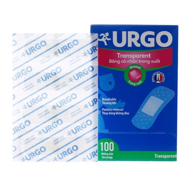 Băng cá nhân Urgo Durable / Transparent - Transparent-Trong100
