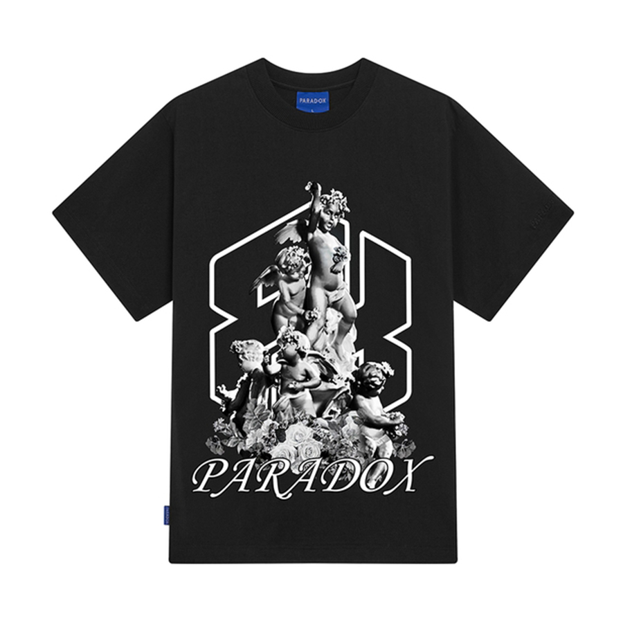 Áo thun form rộng paradox tay lỡ - unisex - in hình - acme tee - đen, trắng