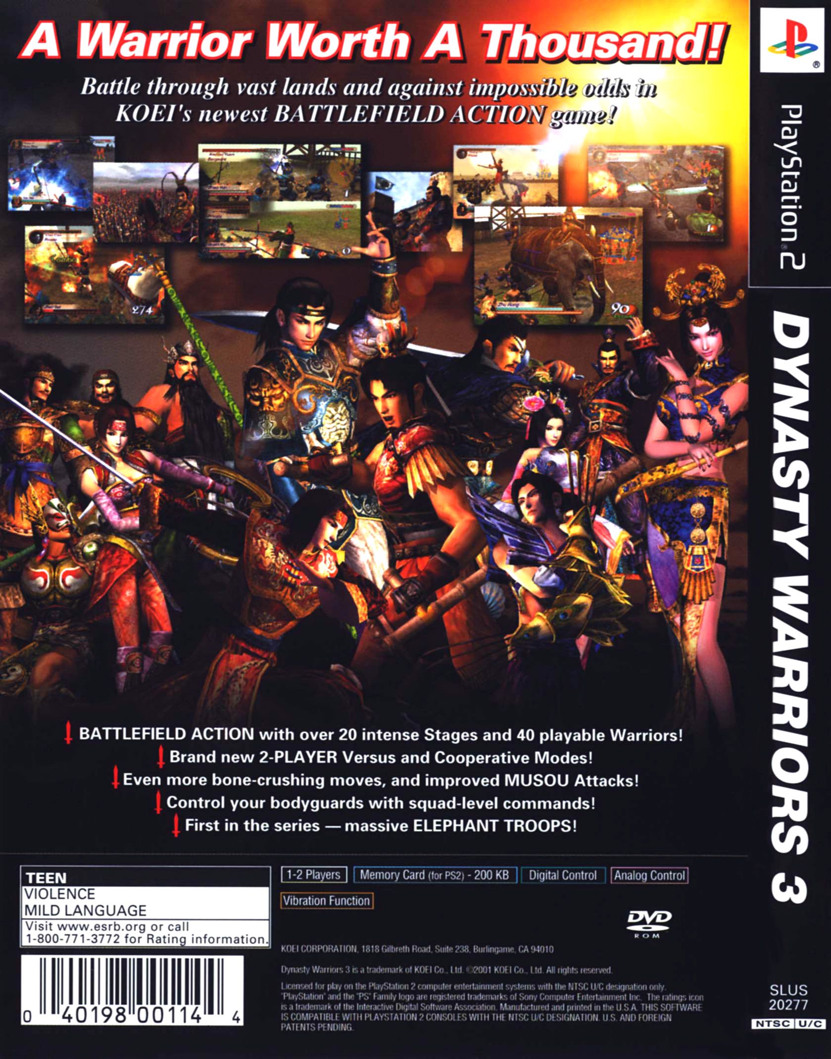 Đĩa game PS2, Dynasty Warriors 3. 10 đĩa tặng 1