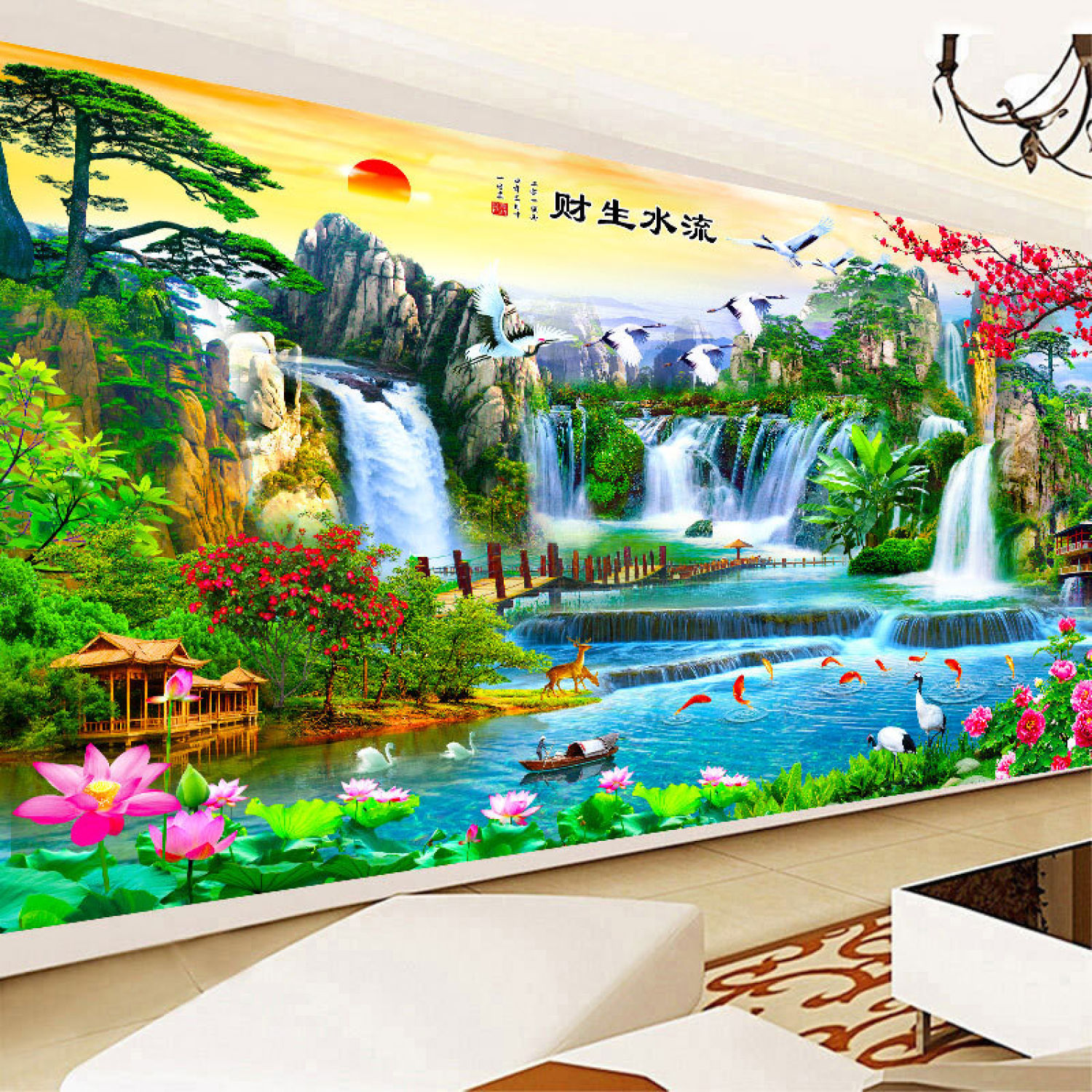 Tranh gắn đá đính kín toàn bộ Bát Phương Tụ Եài