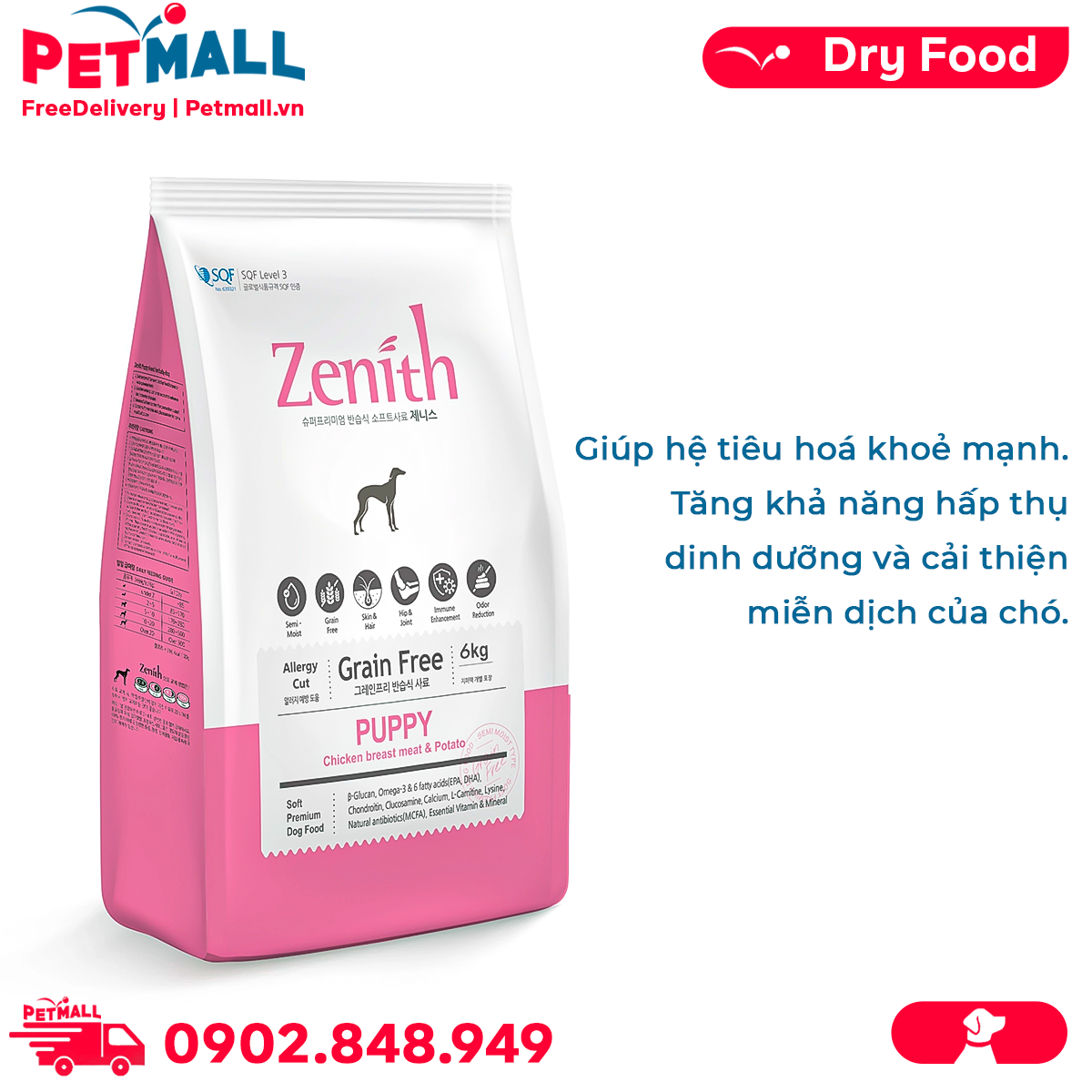6KG - Thức ăn hạt mềm Zenith Chó Con - Korea Petmall