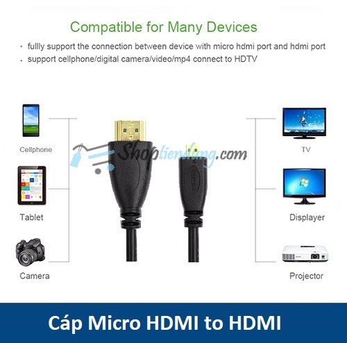Cáp chuyển đổi Micro HDMI sang HDMI 1m5
