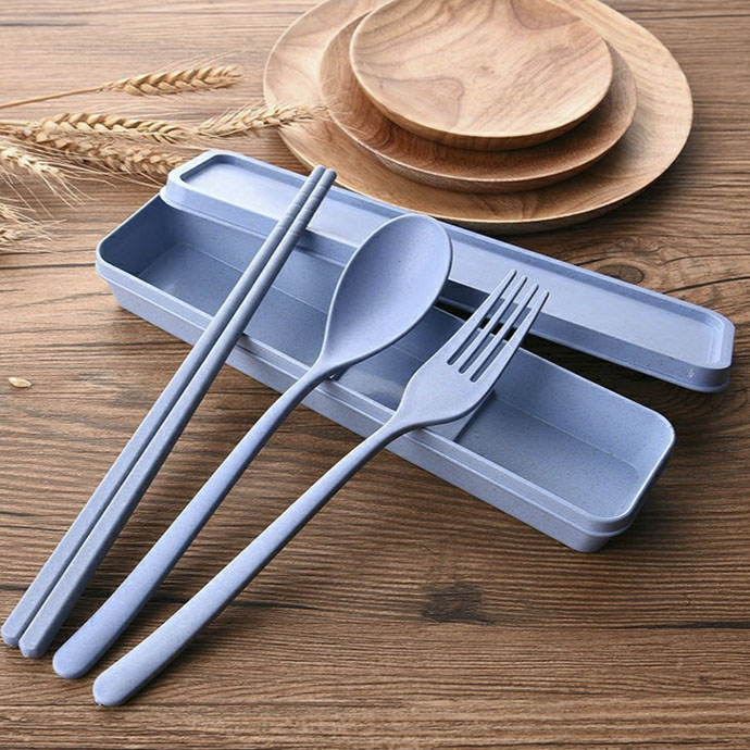 Bộ muỗng đũa nĩa nhựa lúa mạch