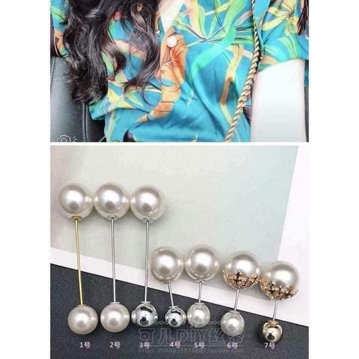 Set 7 Khuy Cài Áo Ngọc Trai