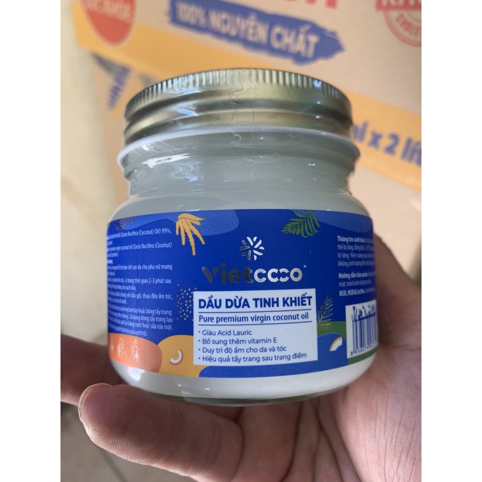 DẦU DỪA HỮU CƠ ÉP LẠNH NGUYÊN CHẤT VIETCOCO (200ml)