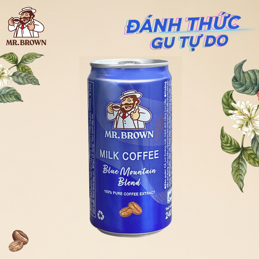 Lốc 6 lon cà phê Mr.Brown Blue Mountain (240ml)