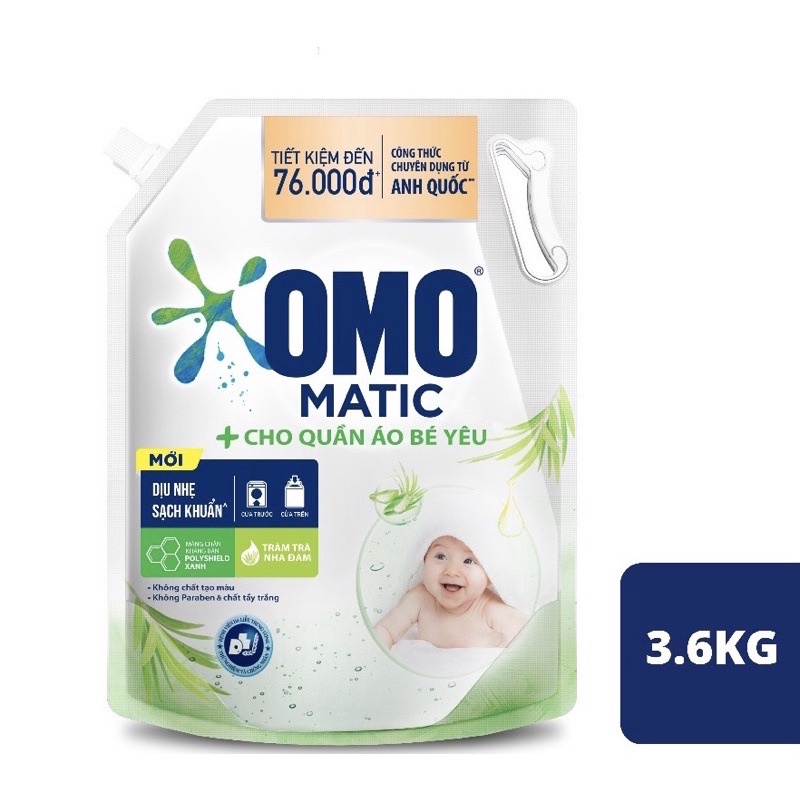 [HSD 0226] Nước Giặt OMO Matic Túi 3.6kg/ 3.9kg