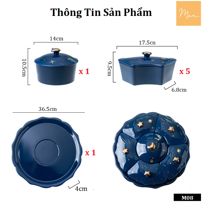 Khay mứt Tết sứ cao cấp  - M08