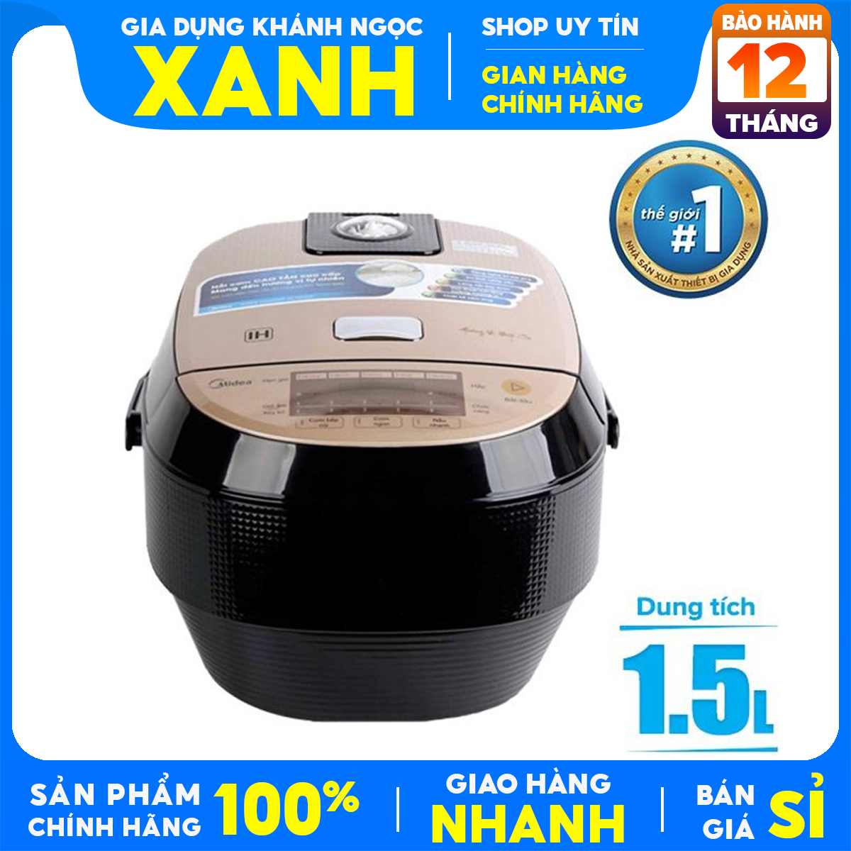 Midea 1.5 liter high frequency electric rice cooker mb-hs4007 original new 100% 5 layer thick non-stick coating with high frequency cooking stove 12 months warranty