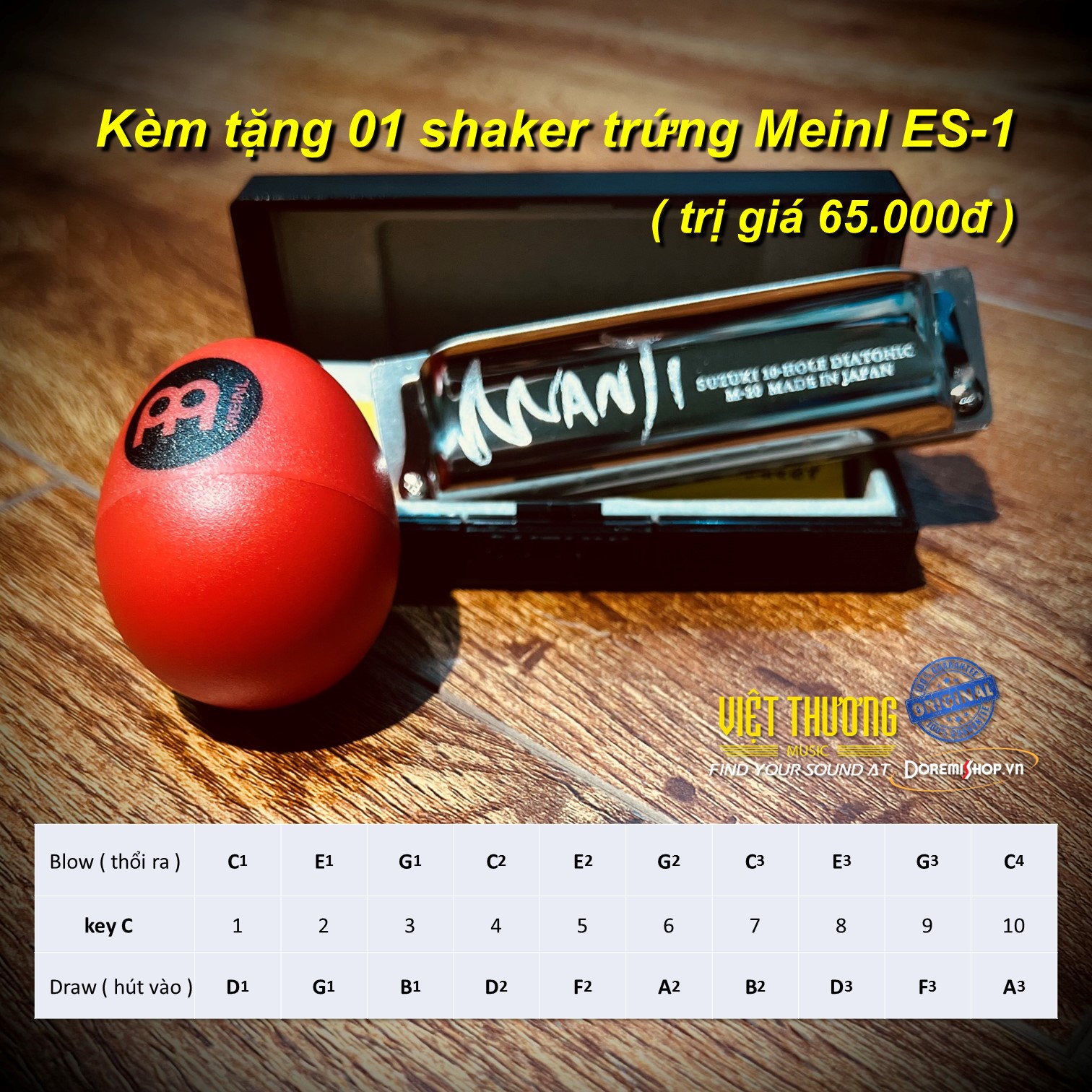 Kèn harmonica Suzuki Diatonic Manji M-20 key C