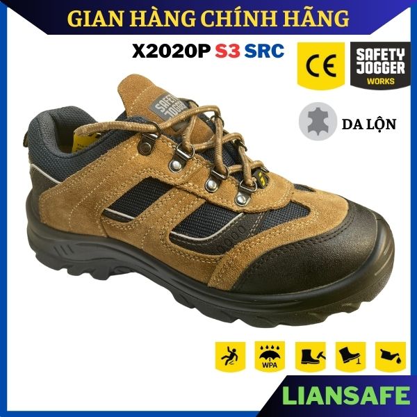 Giày bảo hộ lao động nam Safety Jogger X2020P S3 CHÍNH HÃNG da bò lộn cao cấp thoáng khí dáng thể thao thời trang đẹp - mũi thép chống đinh, chống thấm nước đi làm công trình, công trường thợ hàn