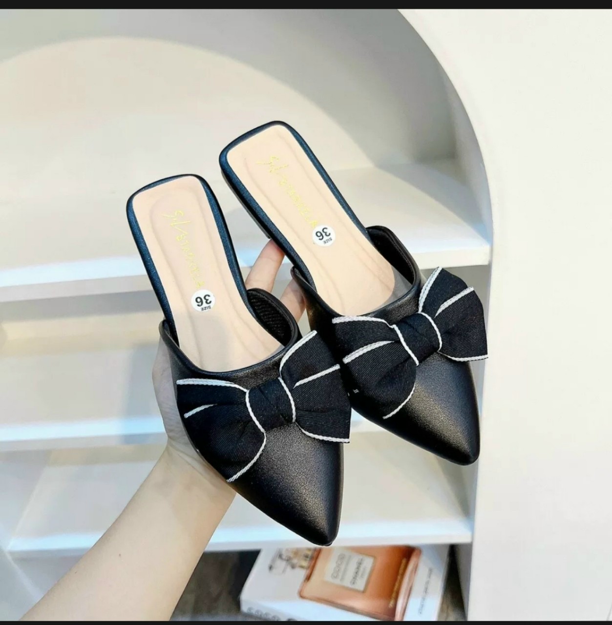 (FREE SHIP) GIÀY SỤC KIỂU NƠ ĐẾ VUÔNG 3P CỰC KÌ ĐẸP.
