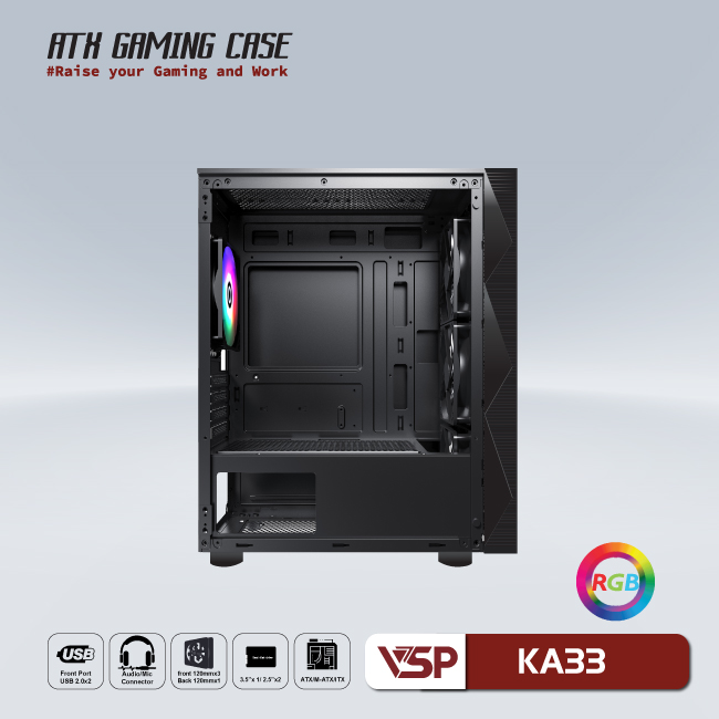 Vỏ Case Máy Tính VSP Gaming KA33 - Hàng Chính Hãng