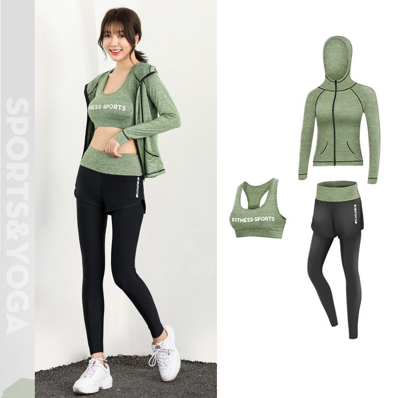 Set bộ tập gym nữ 3 món KENZI-05 ( Quần dài + Áo bra + Áo khoác )