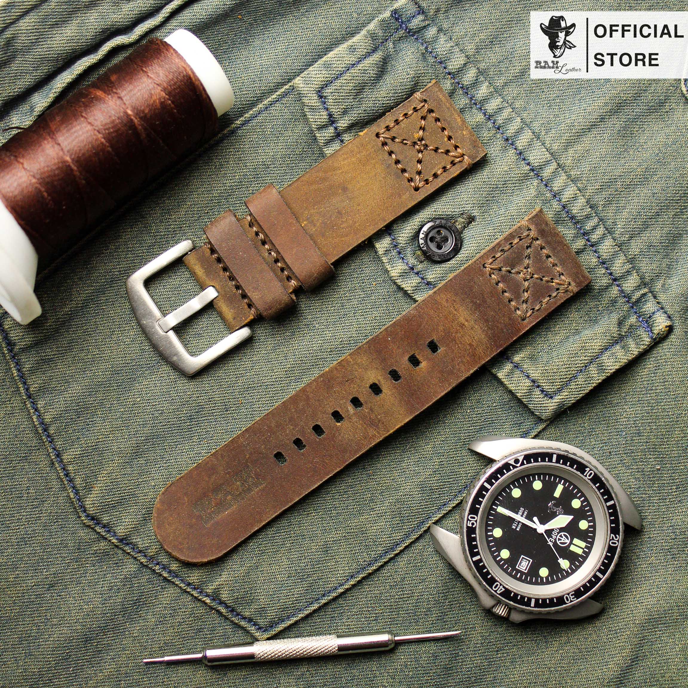 WATCH STRAPS DOUBLE COW LEATHER REAL