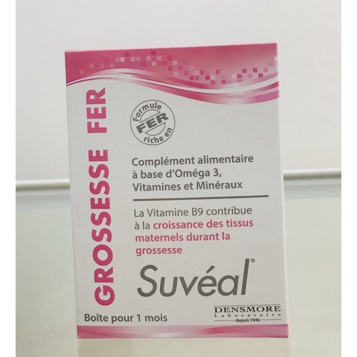 [CHÍNH HÃNG] Viên Bổ Bầu Suveal Grossesse Fer Nhập Khẩu Pháp (Hộp 2 vỉ x 15 viên)