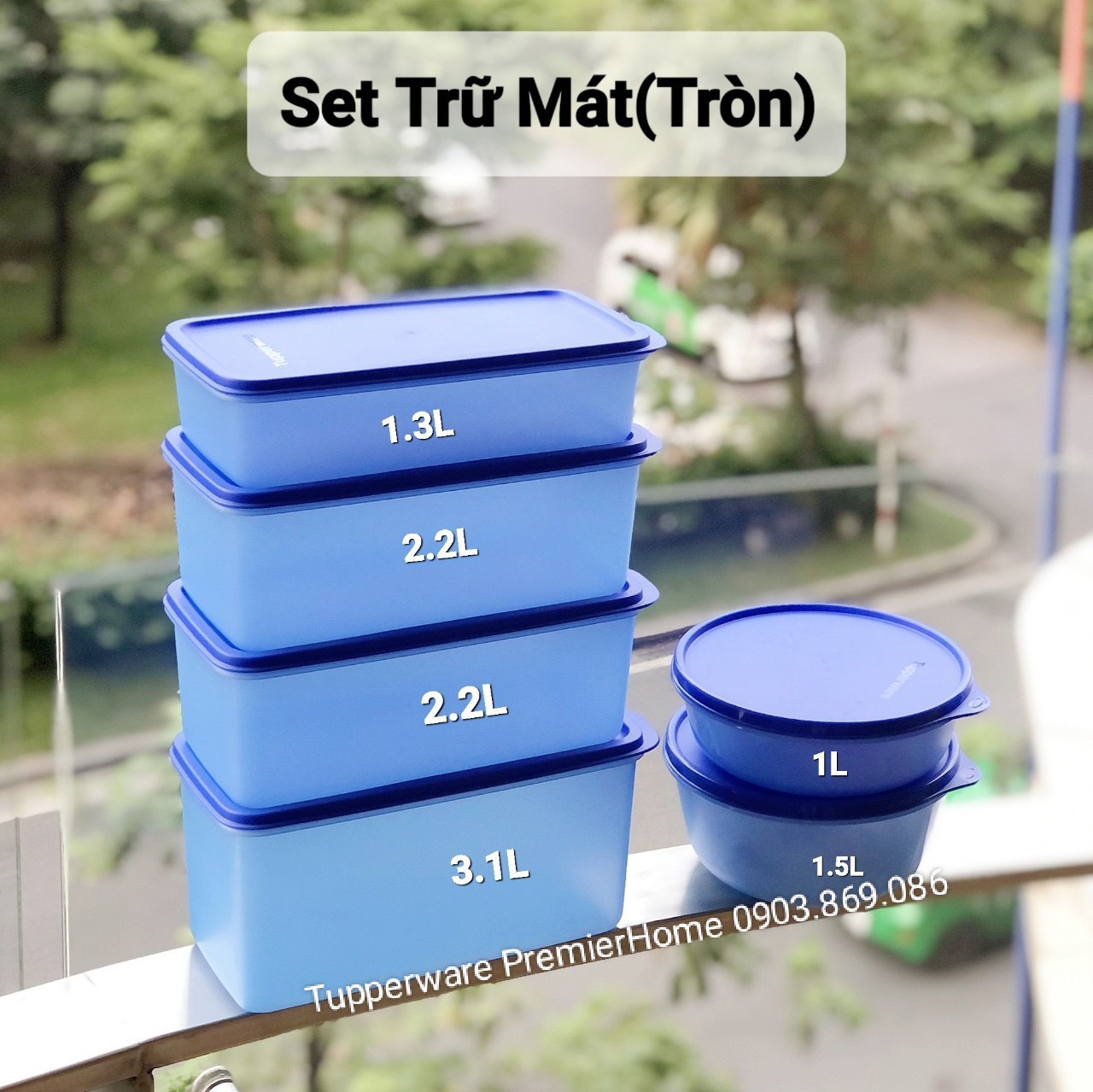 Combo 6 hộp BQTP Tupperware trữ mát và trữ khô Modern (gồm 4 hộp dài, 2 hộp tròn)