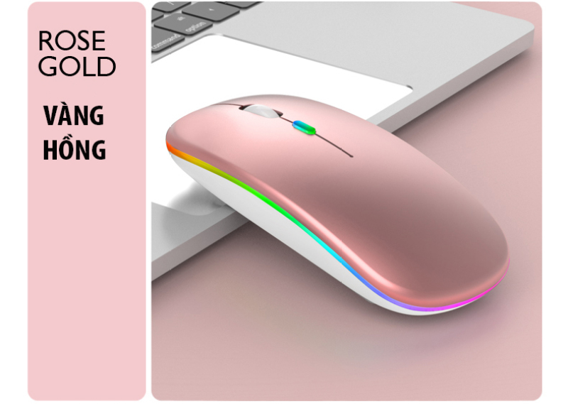 [Bảo hành 1 Năm] Chuột Máy tính laptop không dây cao cấp S108 Pin sạc, có đèn Led nhiều màu sắc, kiểu dáng Apple, không có tiếng âm thanh thích hợp cho dân văn phòng làm việc và chơi game, kết nối 10m, chuột chưa có Bluetooth - SAGOPY