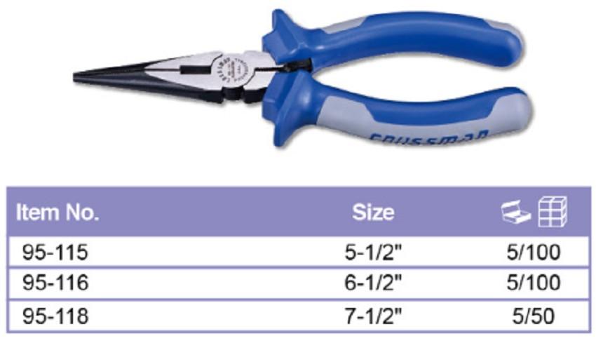 Kìm nhọn đỏ đen EU Crossman 95-115 5-1/2inch (Xanh)