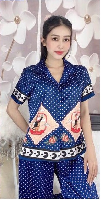 ĐỒ BỘ PIJAMA LỤA SATIN 3D CAO CẤP