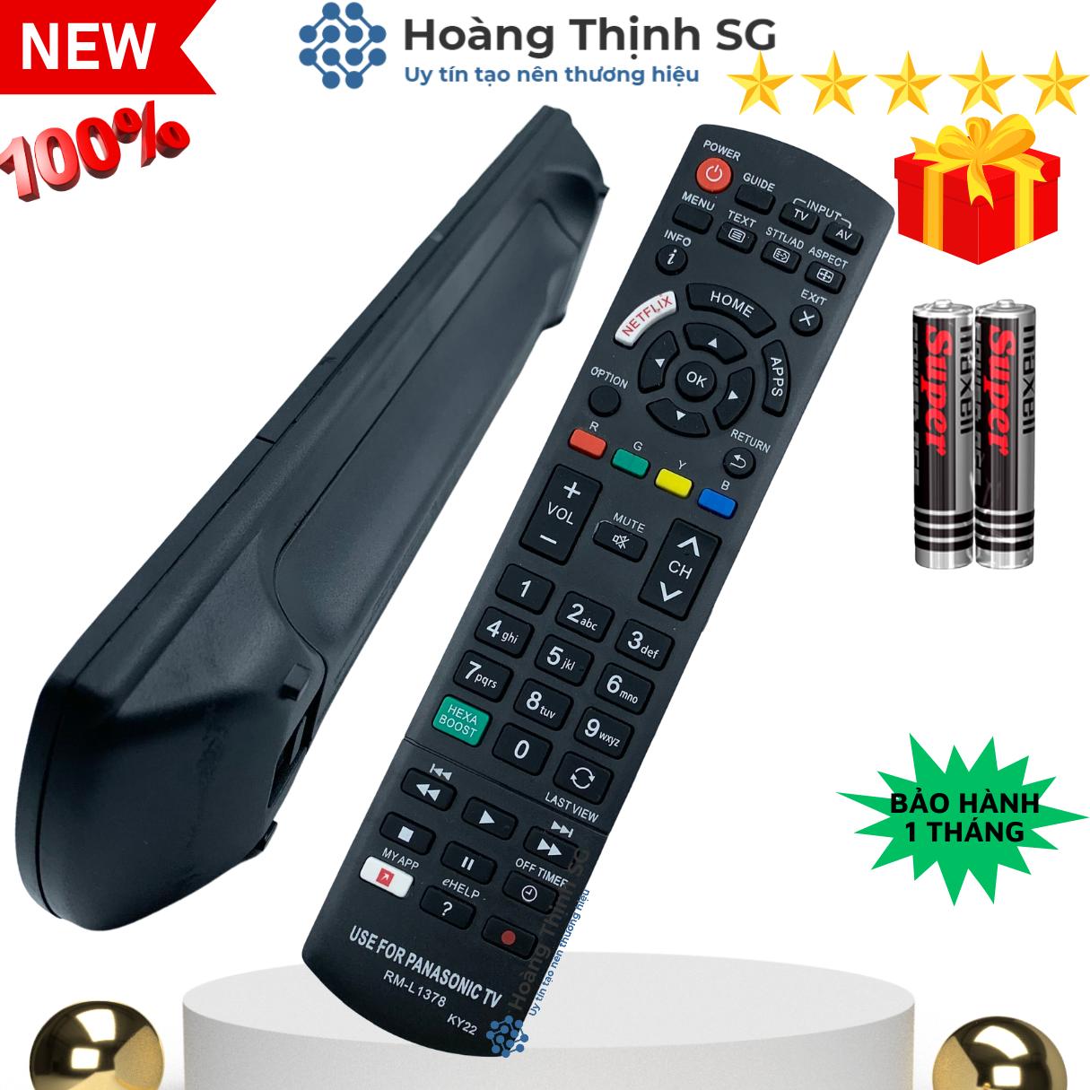 Remote điều khiển tivi Panasonic RM-L1378, điều khiển TV Panasonic các dòng tivi SMART /LED/ LCD - Tặng kèm pin