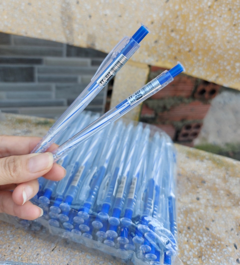 Set 10 bút bi TT-027 mực xanh