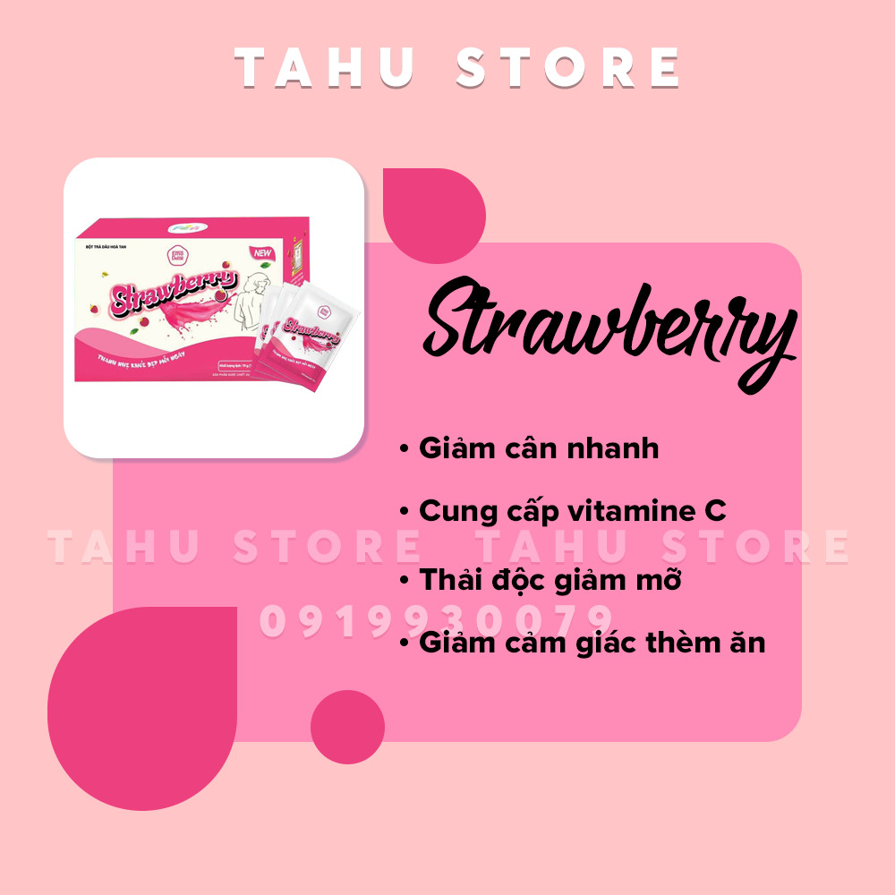 Bột hòa tan giảm cân vị Dâu Emo Detox thơm ngon - TAHU