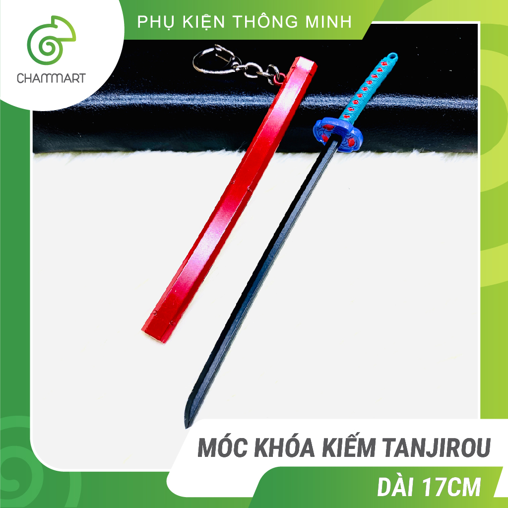 Móc khóa kiếm Tanjirou anime Kimetsu No Yaiba không gỉ thanh gươm diệt quỷ mô hình 17cm anime Kimetsu No Yaiba