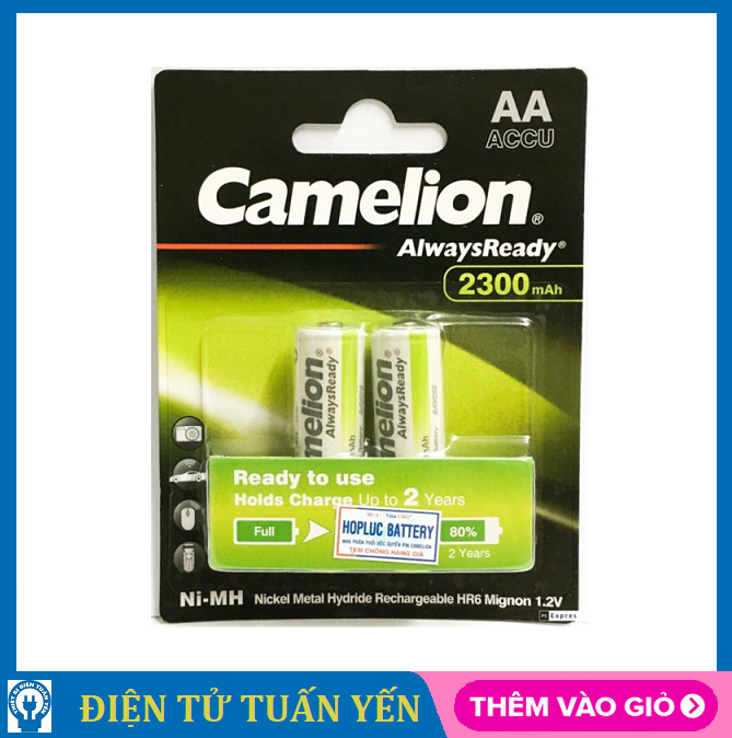 Pin sạc AA Camelion Always Ready dung lượng 2300mAh - Hàng chính hãng
