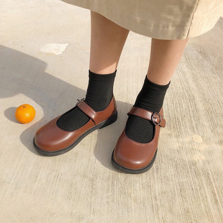 Giày Mary Janes khuy tròn ba màu (form rộng, nên lùi 1 size) rẻ