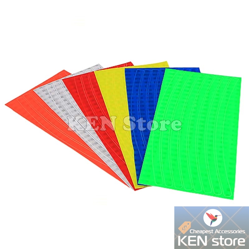 Bộ decal phản quang dán mâm xe đạp, xe máy