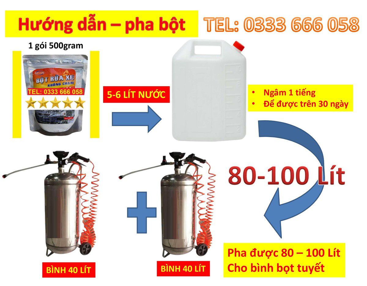 Bột rửa xe không chạm Car Care 2023 500gram