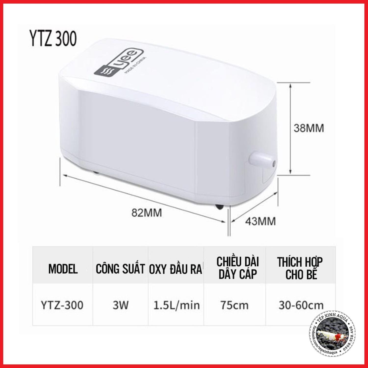 Sủi oxi siêu êm mini 1 vòi Yee dành cho bể thủy sinh ( 1.5 lit) [ Tép Xinh Aqua]