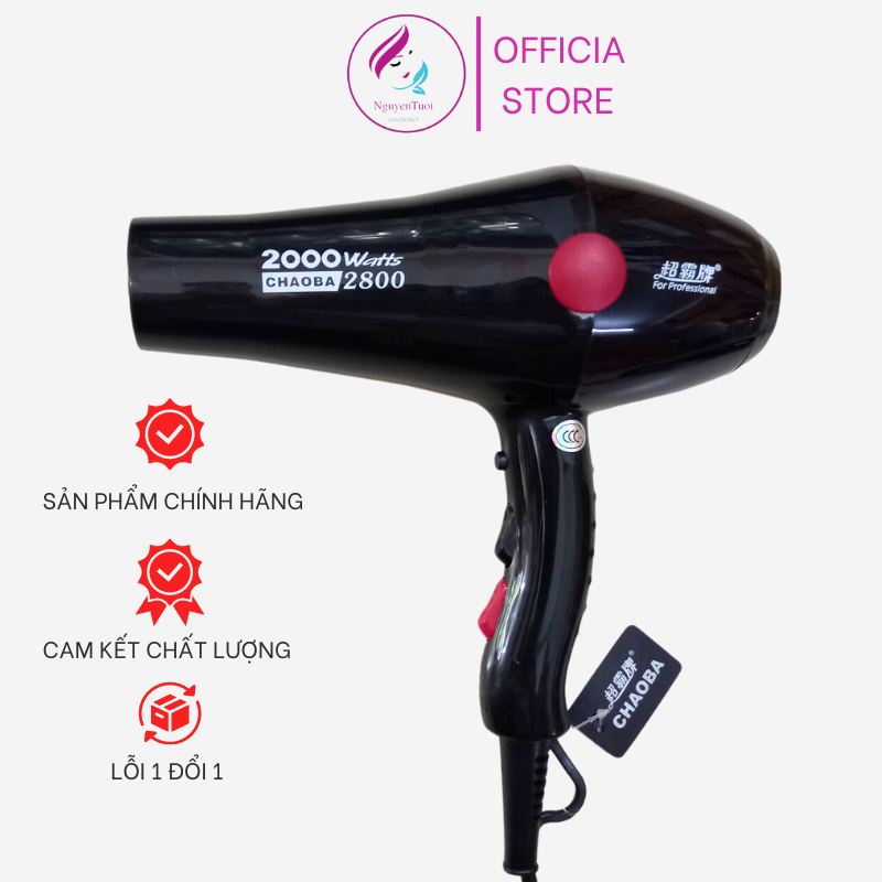 Máy sấy tóc chaoba 2800 - 2000W chế độ sấy 2 chiều nóng lạnh, công suất sấy mạnh mẽ