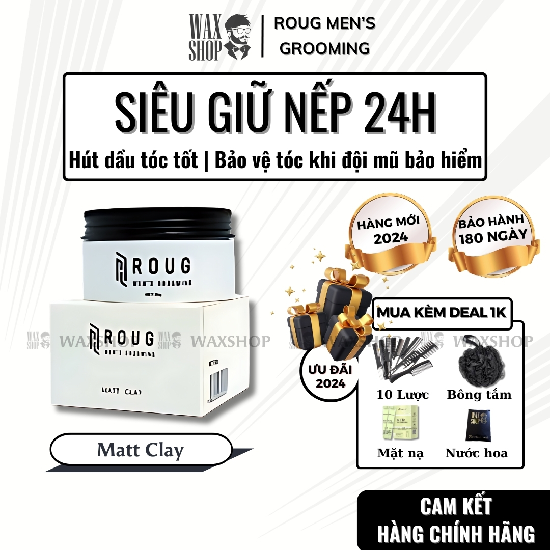 Sáp vuốt tóc nam Matt Clay Matte Clay Roug Men's Grooming chính hãng gel, wax giữ nếp tóc - Waxshop - SD1