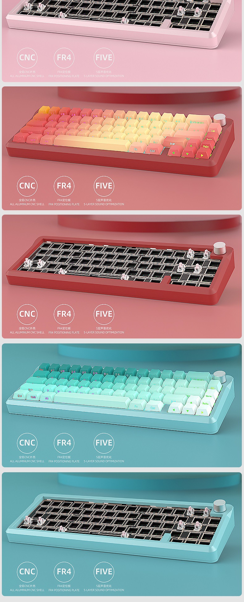 Kit bàn phím cơ nhôm CNC AL65