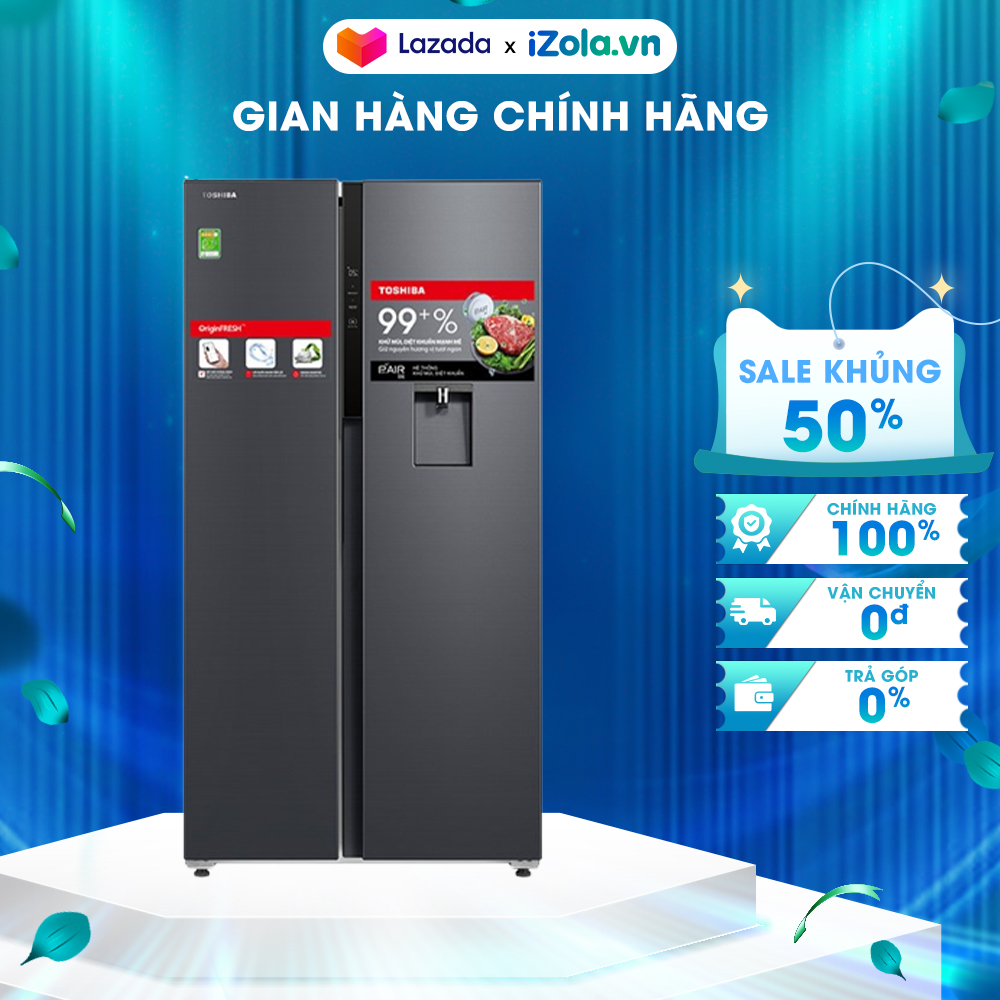 Tủ lạnh toshiba inverter 596 lít gr-rs775wi-pmv-mg - bảng điều khiển ngoài cảm ứng - lấy nước bên ngoài - điều khiển từ xa trên ứng dụng