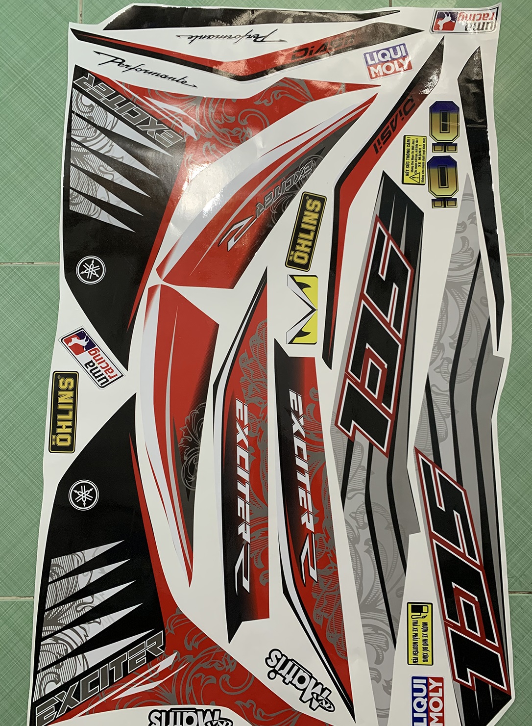 Tem exciter 135 đỏ đen R