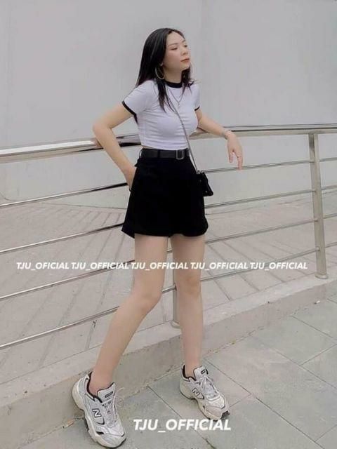 Quần Short  Nữ Lưng Cao Gập Gấu ( Mã 1017)