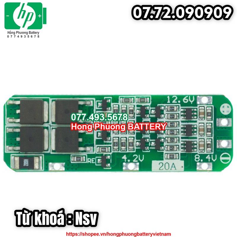 Nsv Mạch bảo vệ pin Lion 3S 12.6V 20A