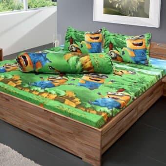 Bộ Ga Gối 3 Món (1Ga Bọc, 2 Áo Gối)  Rừng Xanh