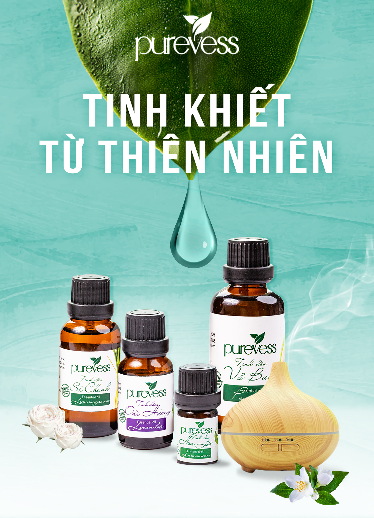 Tinh dầu Sả Java Purevess tinh dầu xông phòng tinh dầu đuổi muỗi