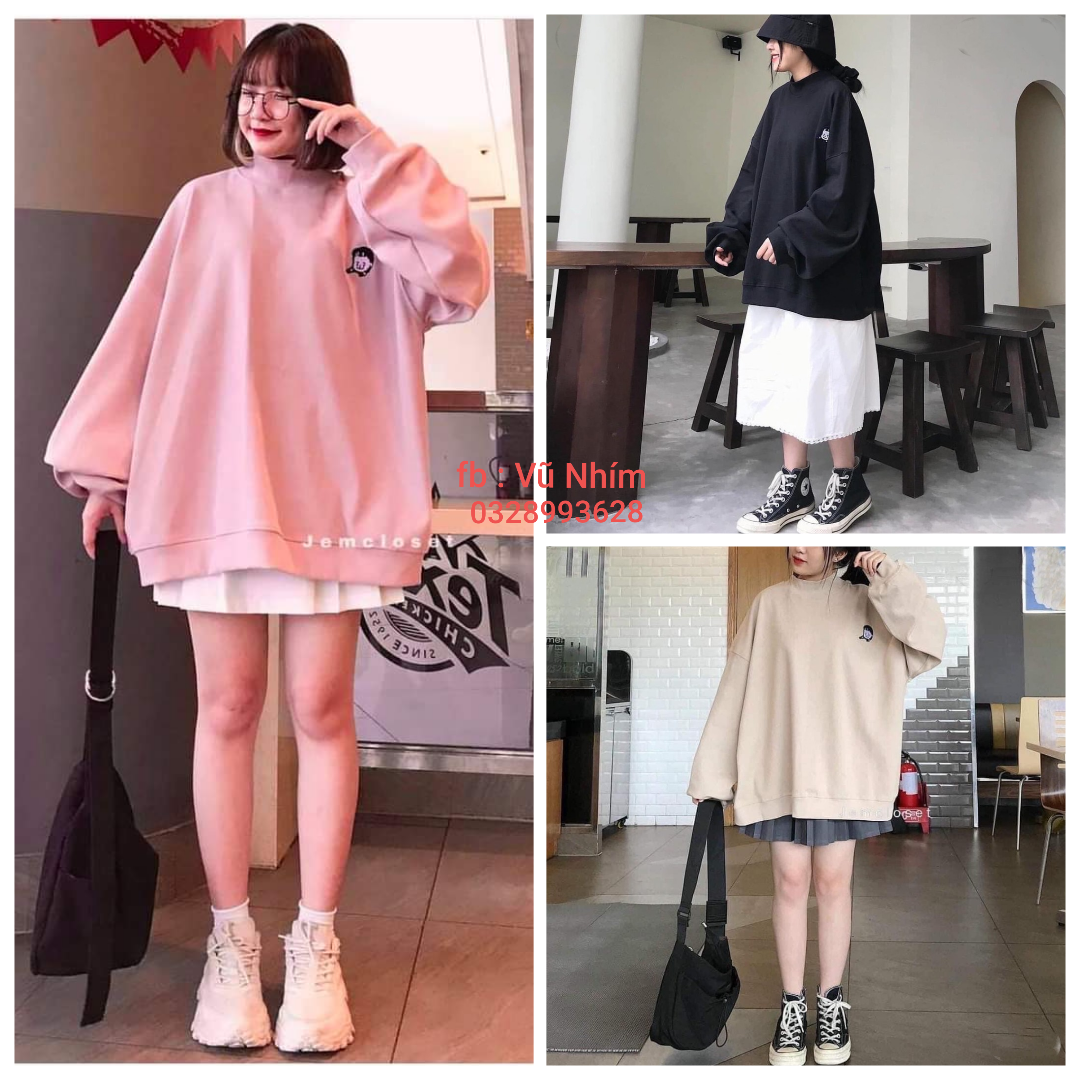 Áo nỉ cổ lọ in hình cô bé (trọng lượng từ 40kg đến 60kg )