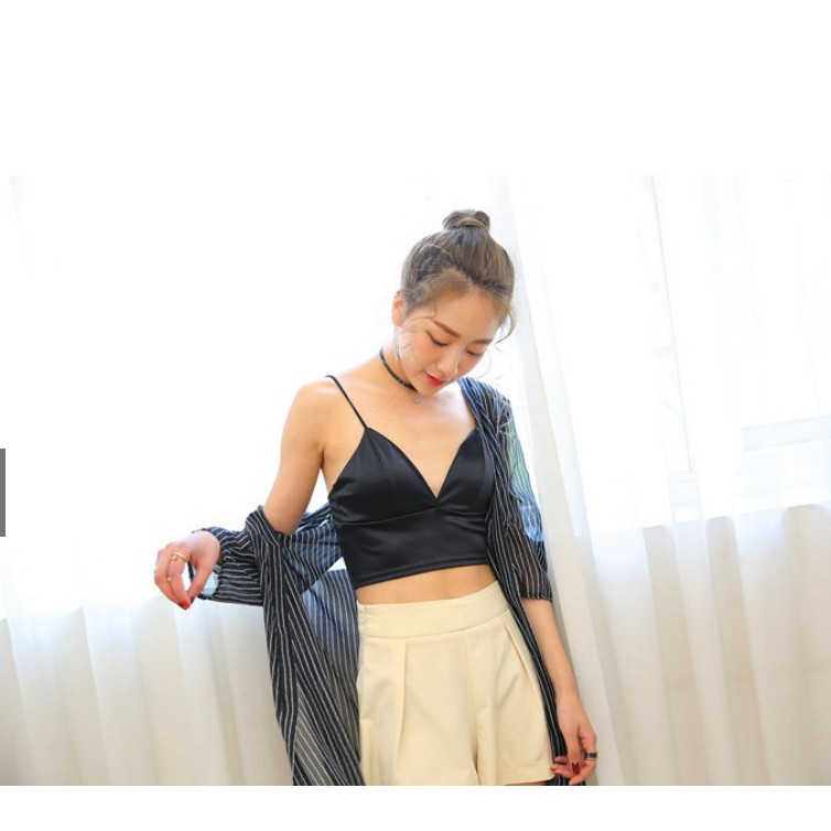 [HCM]ÁO BRA LỤA PHI BÓNG 8 NẤC CÀI SIÊU SEXY 264