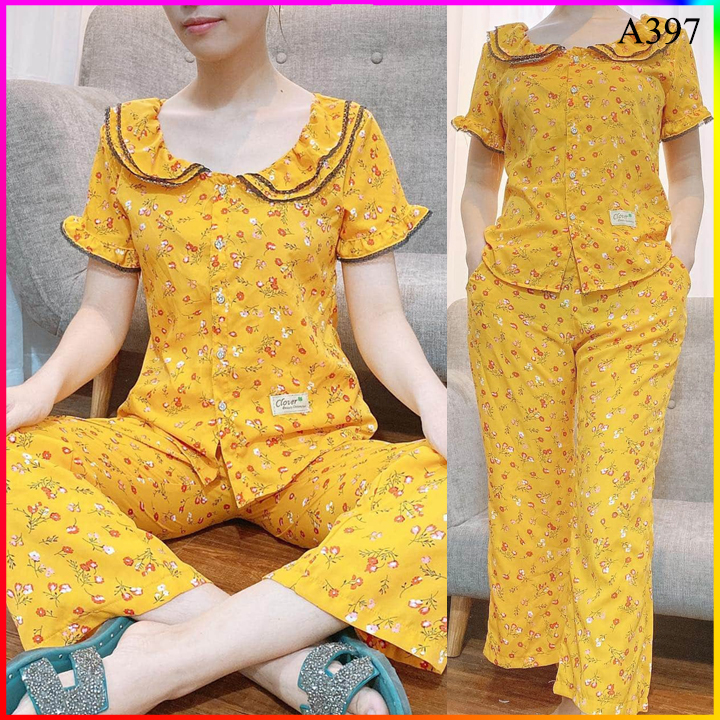 Đồ bộ mặc nhà vải lụa ống rộng