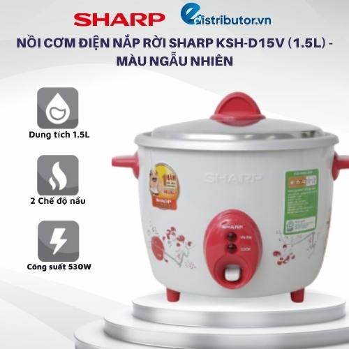 Nồi cơm điện nắp rời sharp ksh-d15v - màu ngẫu nhiên - hàng chính hãng