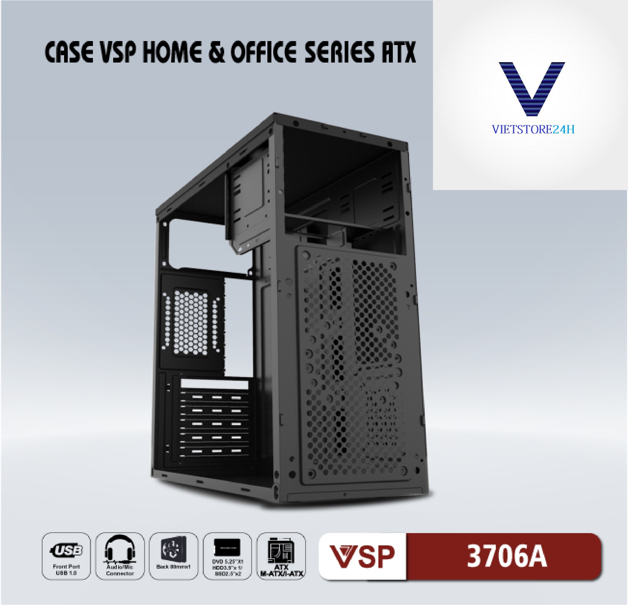 Case VSP 3706A (Chuẩn ATX)